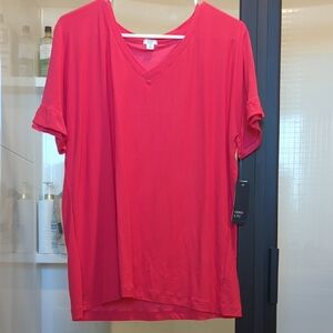 Women's V-Neck Red Top